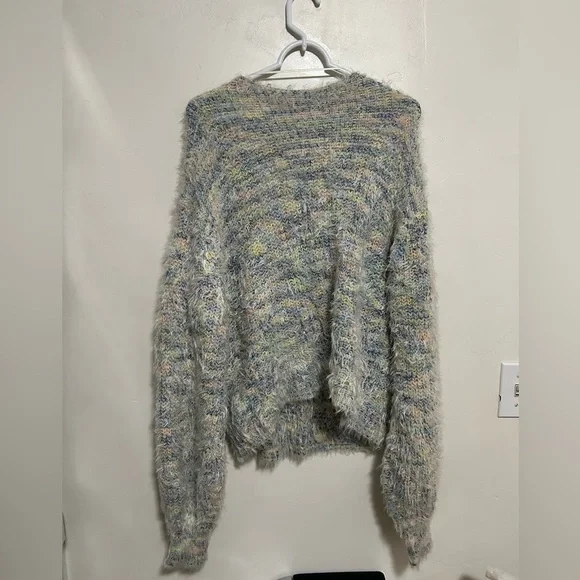 Free People gelato oversized Cozy Multicolor Fuzzy Sweater small oversized fit - Picture 3 of 6